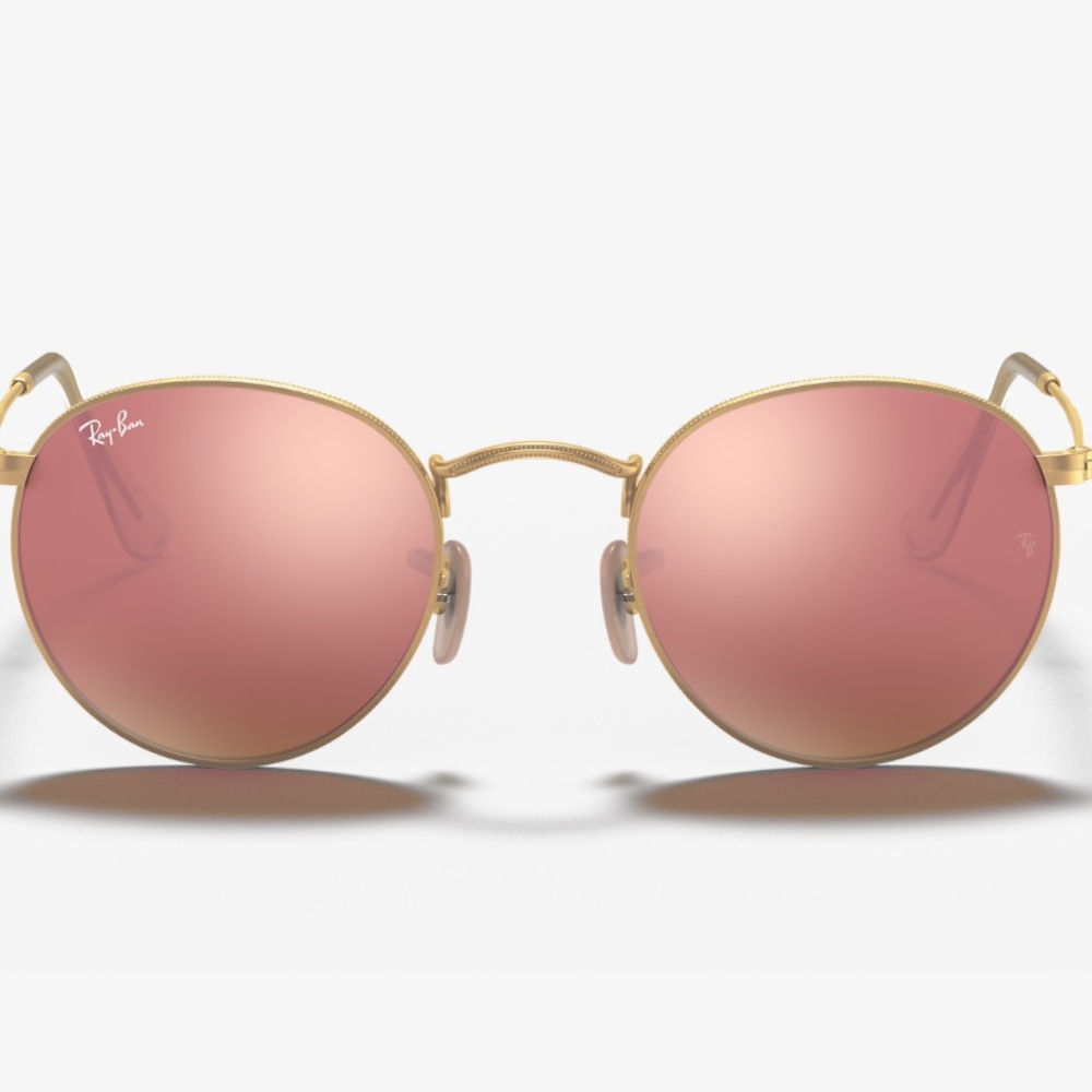 Ray-Ban Gold Frame with Pink Lenses
